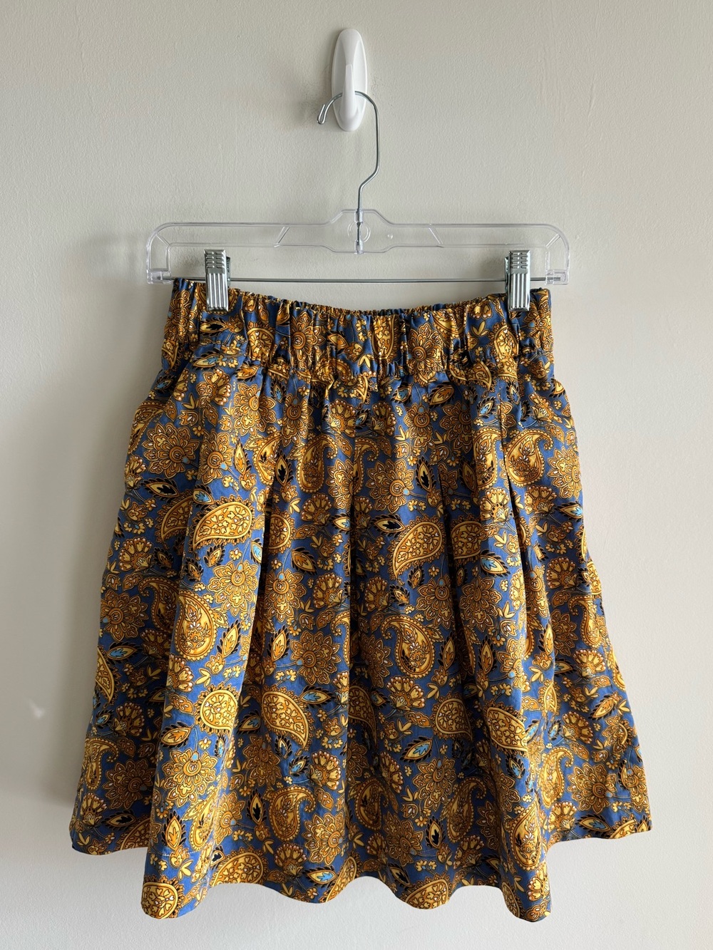 Boden Harvest Gold Paisley Pleated Cotton Skirt - Picture 3 of 9